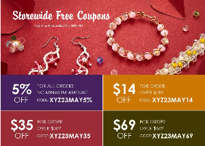 Discount code for 14 OFF for Order Over 189 at Xyzbeads at Xyzbeads
