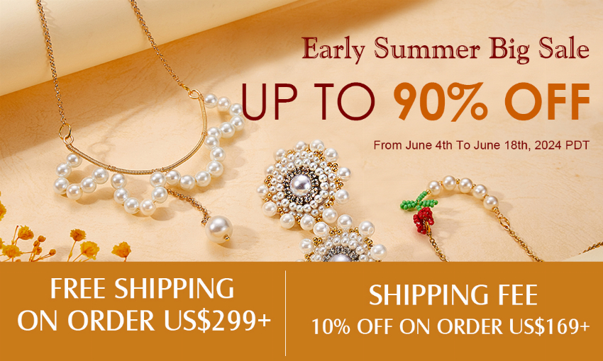 Discount code for Early Summer Big Sale Up To 90% discount On Beads Findings Free Shipping at Xyzbeads