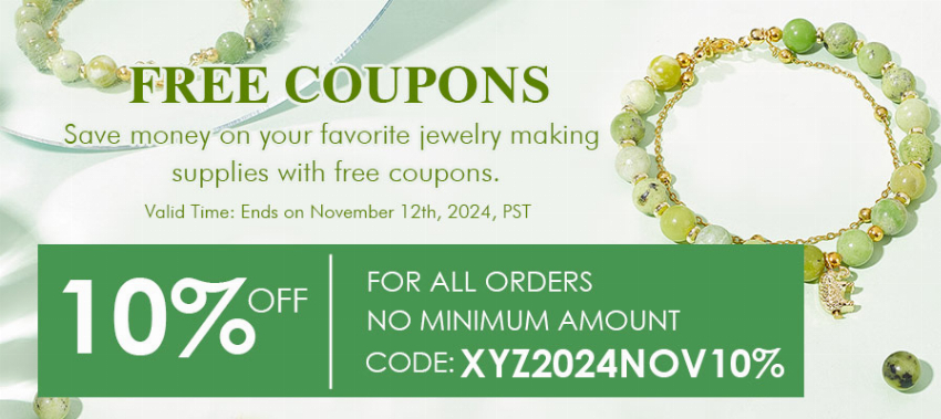 Discount code for Extra 10% discount Free Coupon for All Orders at Xyzbeads at Xyzbeads