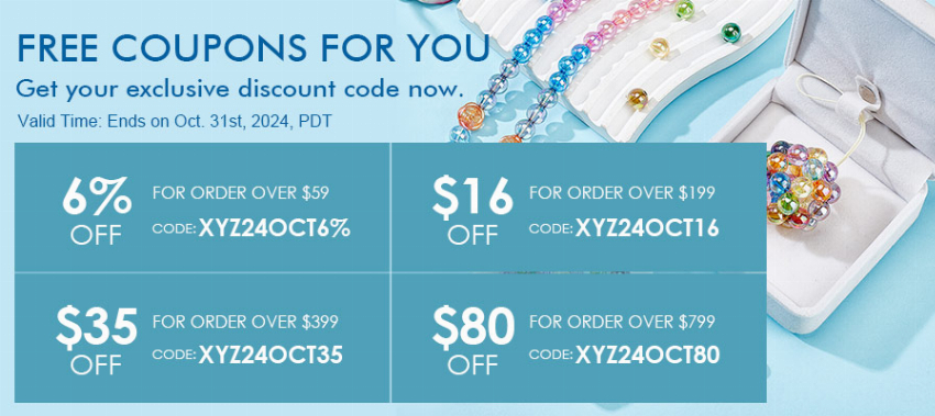 Discount code for Extra 6% discount Free Coupon for All Customers at Xyzbeads at Xyzbeads