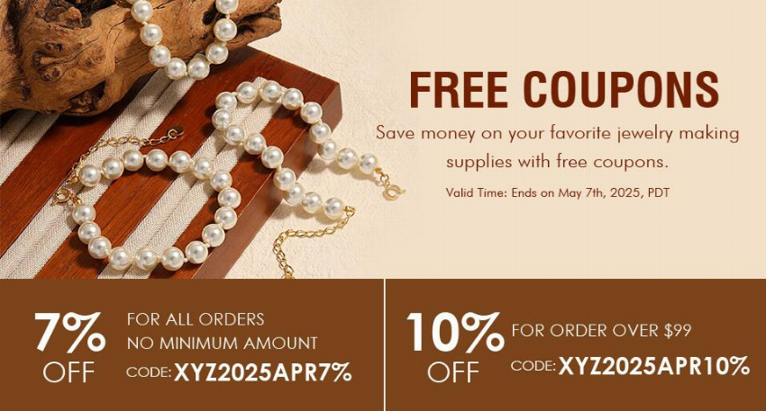 Discount code for Extra 7% discount Free Coupon for All Clients at Xyzbeads at Xyzbeads