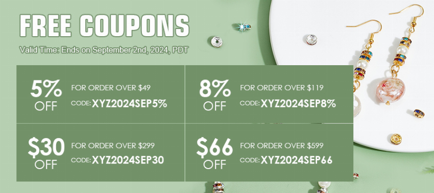 Discount code for Extra 8% discount Free Coupon for All Customers at Xyzbeads at Xyzbeads