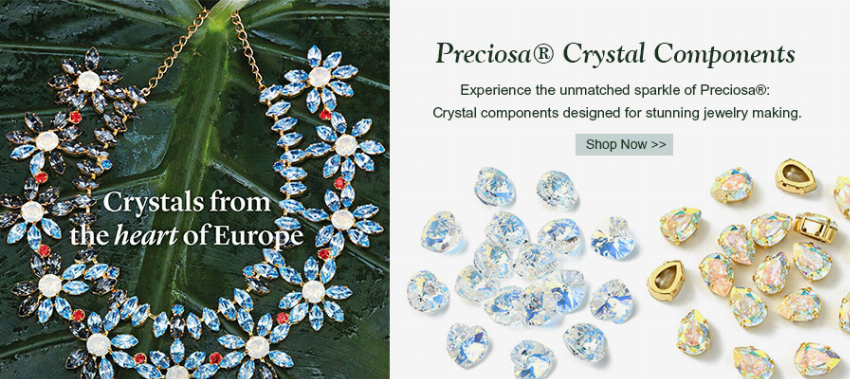 Discount code for Sparkling Preciosa Crystal Components at Xyzbeads at Xyzbeads